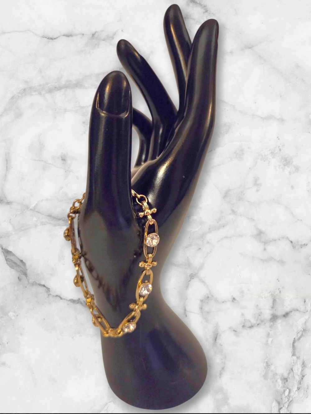 Gold-Tone Crystal Link Bracelet